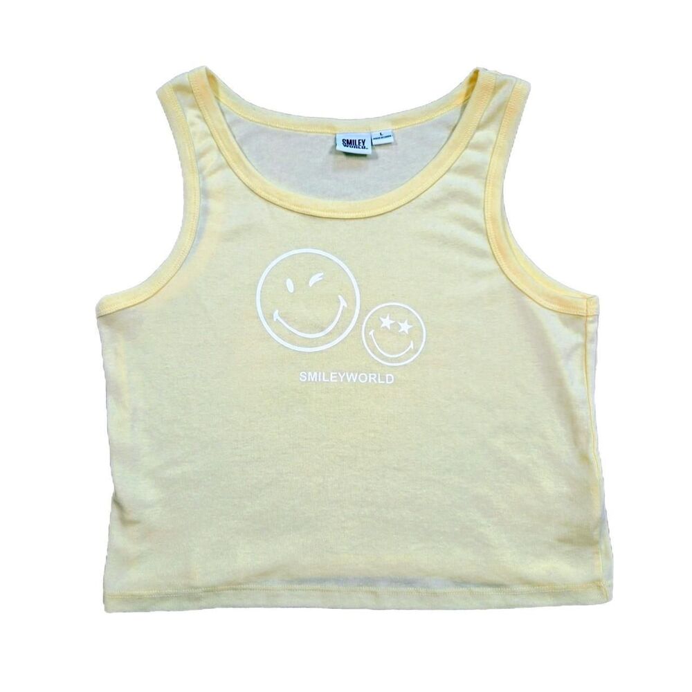 WOMEN'S SMILEYWORLD WHAT MAKES YOU SMILE GRAPHIC TANK TOP